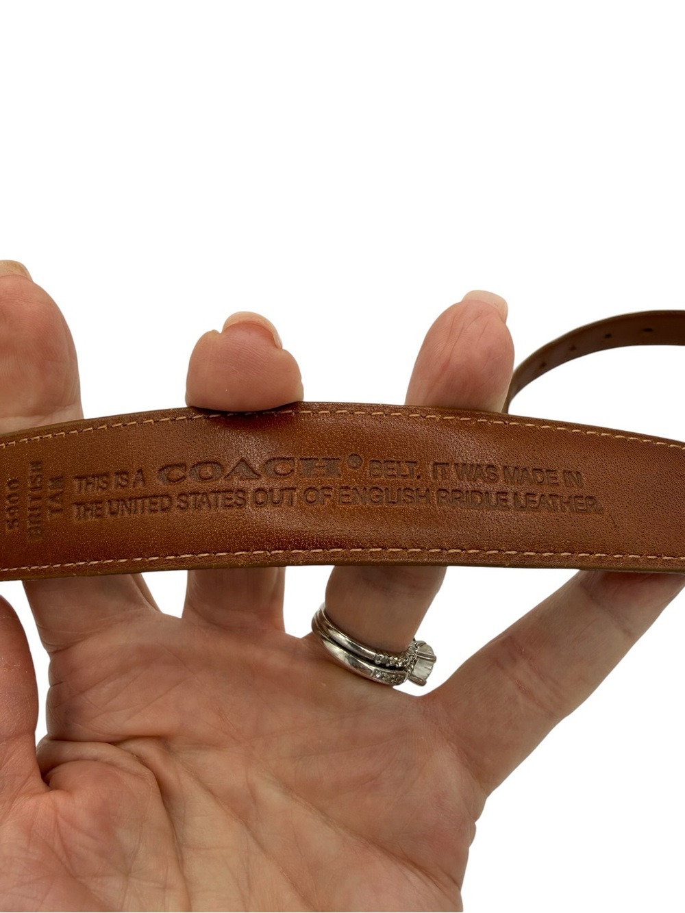 Coach English Bridle Leather Belt British Tan 36 - Picture 10 of 16